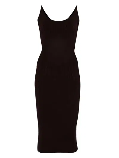 Mugler Ribbed Midi Dress