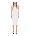Mugler Ribbed Mididress In White
