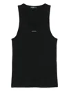 Mugler Ribbed Scoop-neck Tank Top In Black