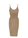 Mugler Ribbed Spaghetti-strap Dress In Nude