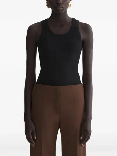 Mugler Ribbed Tank Top In Black