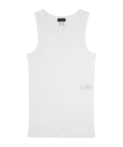 Mugler Ribbed Tank Top In White