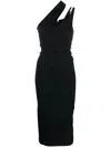 Mugler Crop Viscous Asymmetric Midi Dress