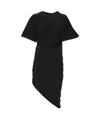 Mugler Draped Cotton Blend Jersey Mini Dress In Black