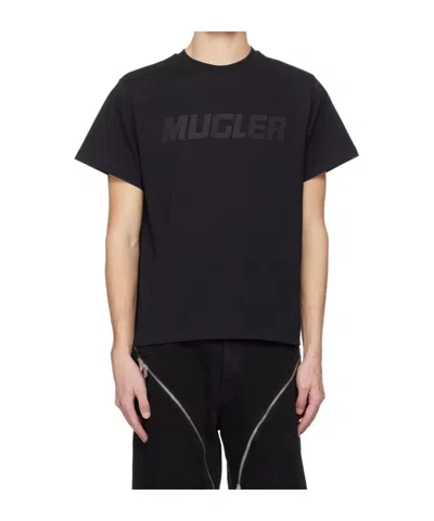 Mugler Round-neck Logo T-shirt In Black