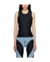 Mugler Round-neck Sleeveless Top In Black