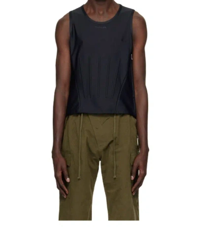 Mugler Round Neck Sleeveless Vest In Black