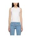 Mugler White Embossed Tank Top In White