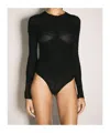 Mugler Women Ruched Bodysuit In Black
