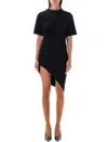 Mugler Vestito Asimmetrico Con Piercing