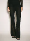 Mugler Ruched Flared Trousers In Black