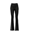 Mugler Ruched Flared Trousers In Black