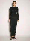 Mugler Ruched Maxi Pencil Dress In Black