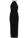 Mugler Ruched Maxi Dress In Black
