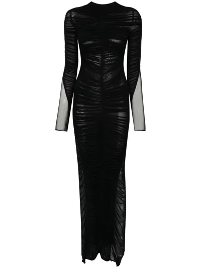 MUGLER RUCHED MAXI DRESS