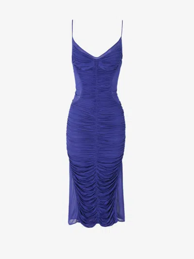 Mugler Ruched Midi Dress