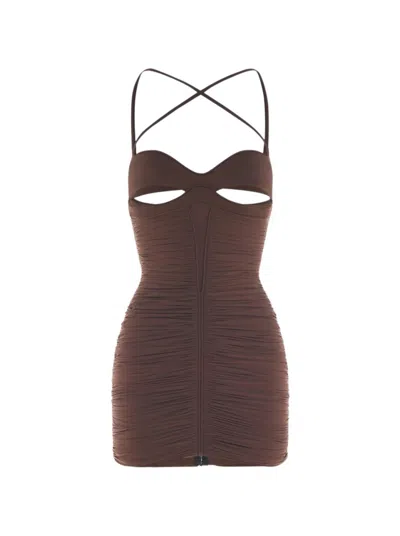 MUGLER MUGLER RUCHED MINI DRESS