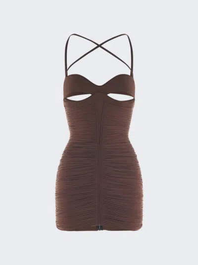 MUGLER RUCHED MINI DRESS