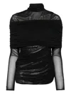 Mugler Ruched Top In Black