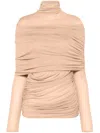 Mugler Ruched Top In Neutrals