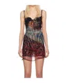 Mugler Ruffled Printed Mini Dress In Multicolor