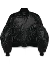 Mugler Women Satin Bomber Jacket In Black
