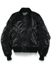 Mugler Satin Bomber Jacket In Black