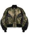Mugler Satin Bomber Jacket In Green