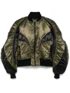 Mugler Satin Bomber Jacket In Grün