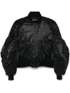 Mugler Satin Bomber Jacket In Schwarz