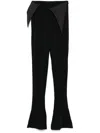 Mugler Cummerbund-waist Flared Trousers In Black