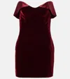 Mugler Satin-trimmed Velvet Minidress In Rot