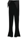 MUGLER SATIN-WAISTBAND FLARED TROUSERS