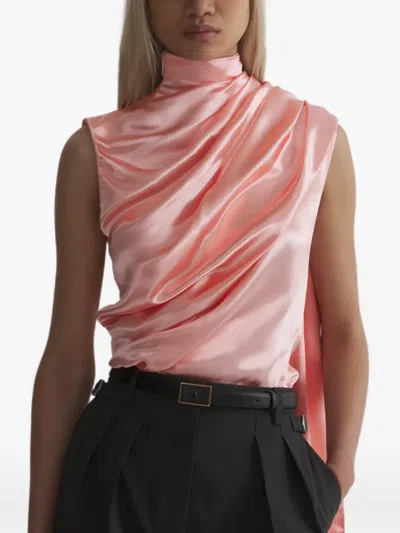 Mugler Scarf Sleeveless Top In Pink