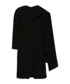 Mugler Scarf Wool Coat In Black