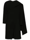 Mugler Scarf Wool Coat In Schwarz