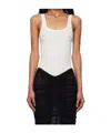 Mugler Scoop-neck Embellished Bodysuit In Black