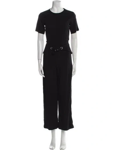 Pre-owned Mugler Scoop Neck Jumpsuit In Black