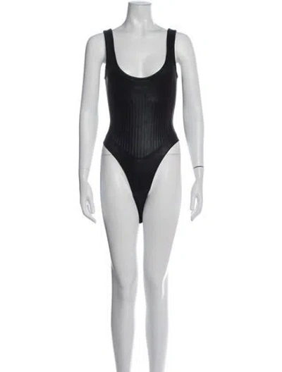 Pre-owned Mugler Scoop Neck Sleeveless Bodysuit In Multi