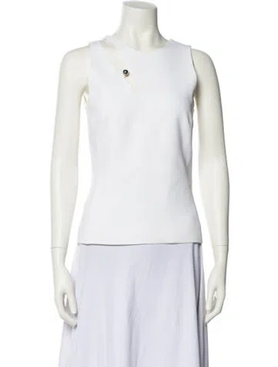 Pre-owned Mugler Scoop Neck Sleeveless Top In Neutral