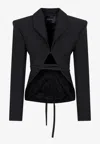 Mugler Sculpted Cropped Jacket In Black