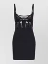 Mugler Illusion Inset Corset Waist Minidress