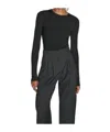 Mugler Sculpting Knit Top In Black