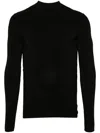 Mugler Sculpting-knit Top In Black