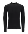 Mugler Sculpting-knit Top In Black