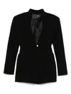 Mugler Tailored Jacket With Structured Shoulders In Black