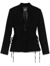 Mugler Sculptural Laced Jacket In Black