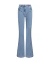 Mugler Straight Flared High-waisted Trousers In Blue