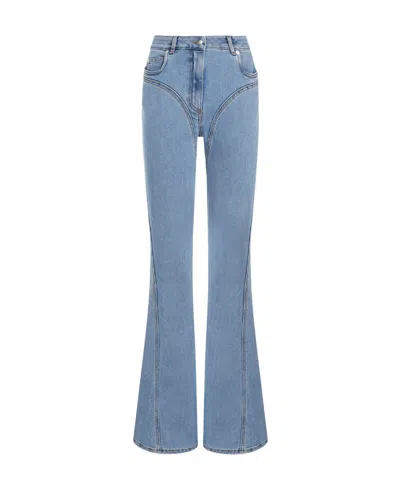MUGLER SEAM-DETAIL FLARED JEANS