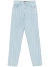 Mugler Spiral Baggy Jeans In Blue